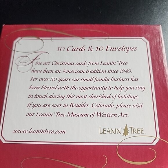 Lean'in Tree Christmas Cards The Enchanted Visitor   10 Cards / Envelopes Boxed - Picture 3 of 4